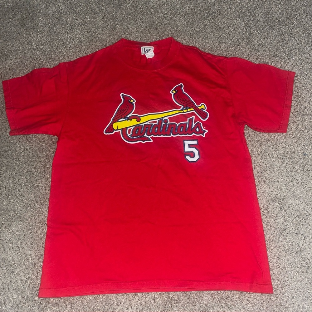 Vintage St Louis Cardinals Albert Pujols Shirt Lee Brand Size Large Red 2005 #5